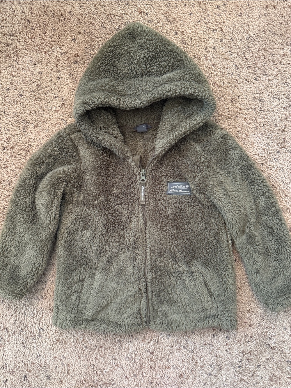 Eddie Bauer Olive Green Sherpa Hooded Jacket - Kids
